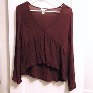 Maroon Bell Sleeve shirt
